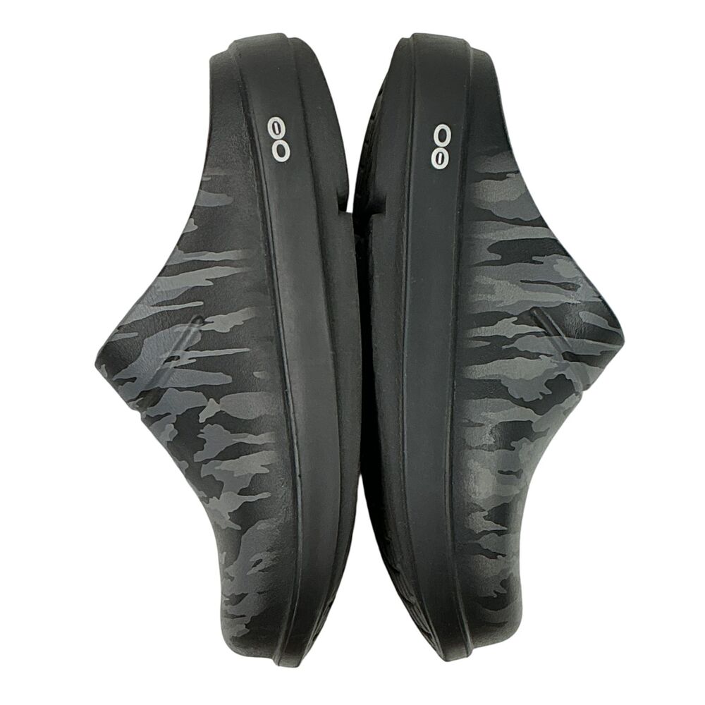 OOFOS OOcloog Camo Recovery Clogs Mules Womens sz 7 Limited Edition Black & Gray - Picture 10 of 13
